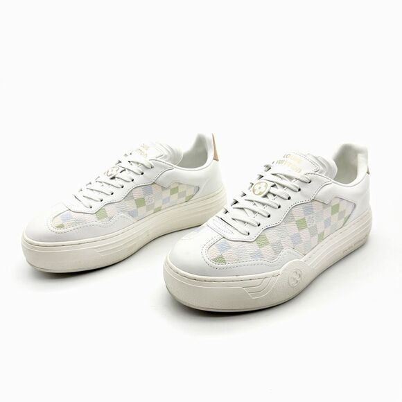 LOUIS VUITTON LV Groovy Platform Logo Sneakers Size 37 US 7 Lace Up Low Top - Picture 12 of 13